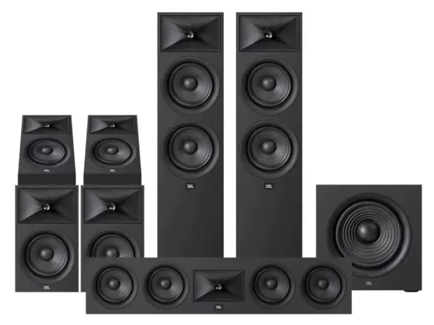 JBL  STAGE280F 5.1.2家庭影院音箱套装.黑色 STAGE28OF落地主音箱*2 STAGE240B环绕音箱*2 STAGE245C中置音箱STAGE 240H天空音箱*2|STAGE220P低音炮*1