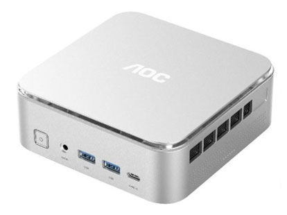 AOC 迷你主机  小苔藓 MOSS M6Plus  0.67升台式机 支持同时连接三台显示屏(HDMI+DP+Type C)