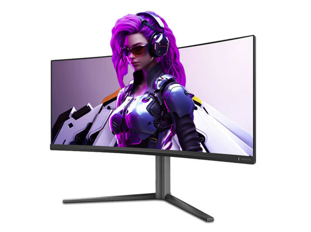 飞利浦（PHILIPS）34英寸曲面电竞萤幕 HVA面板4K 可升降游戏萤幕 34M2C5500WFast VA屏/准4K 1500R曲率/升降旋转底座/带鱼屏