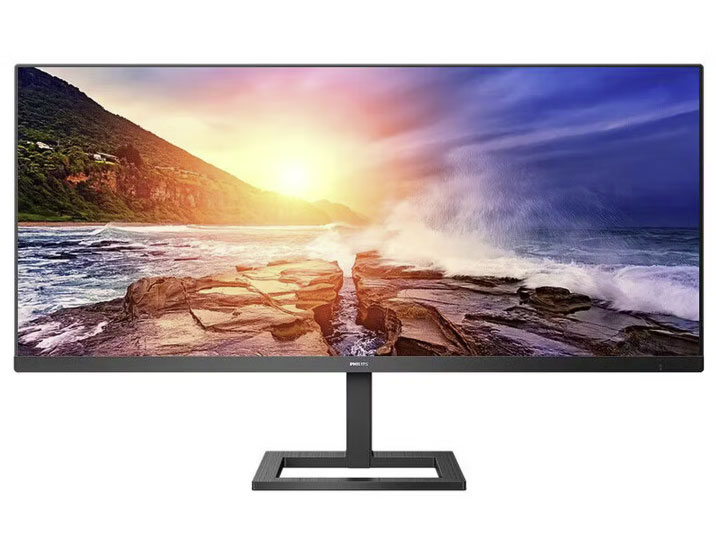 飞利浦（PHILIPS）34英寸IPS显示器 75Hz 准2K超宽21:9直面带鱼屏 智能分屏 广色域升降支架壁挂家用办公电脑 342E2E 黑色