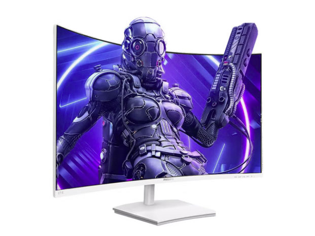 飞利浦（PHILIPS）27英寸75Hz 高清显示器1500R曲率 曲面办公娱乐显示屏 HDMI/VGA外接电脑游戏屏 271E1SCW 白色