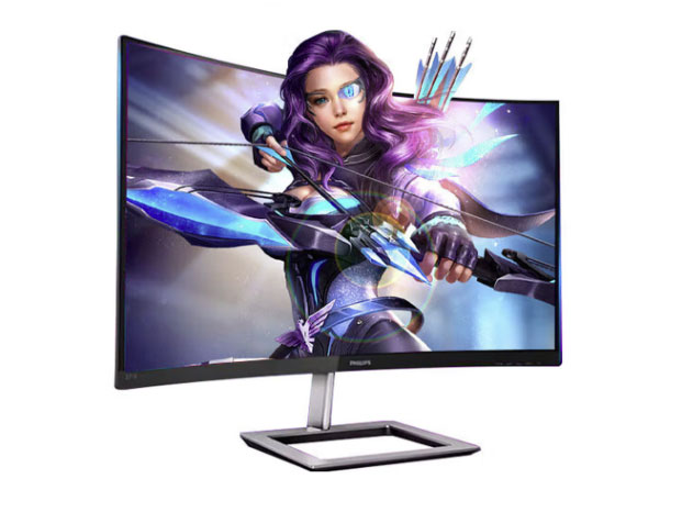 飞利浦（PHILIPS）27英寸75Hz 高清显示器1500R曲率 曲面办公娱乐显示屏 HDMI/VGA外接电脑游戏屏 271E1CS 黑色
