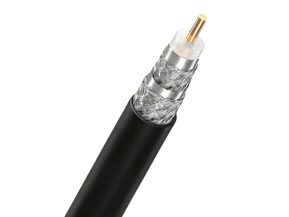 中质 SYWV 75型电视分配系统用物理发泡聚氯乙烯绝缘四层屏蔽聚录乙烯护套75Ω同轴电缆